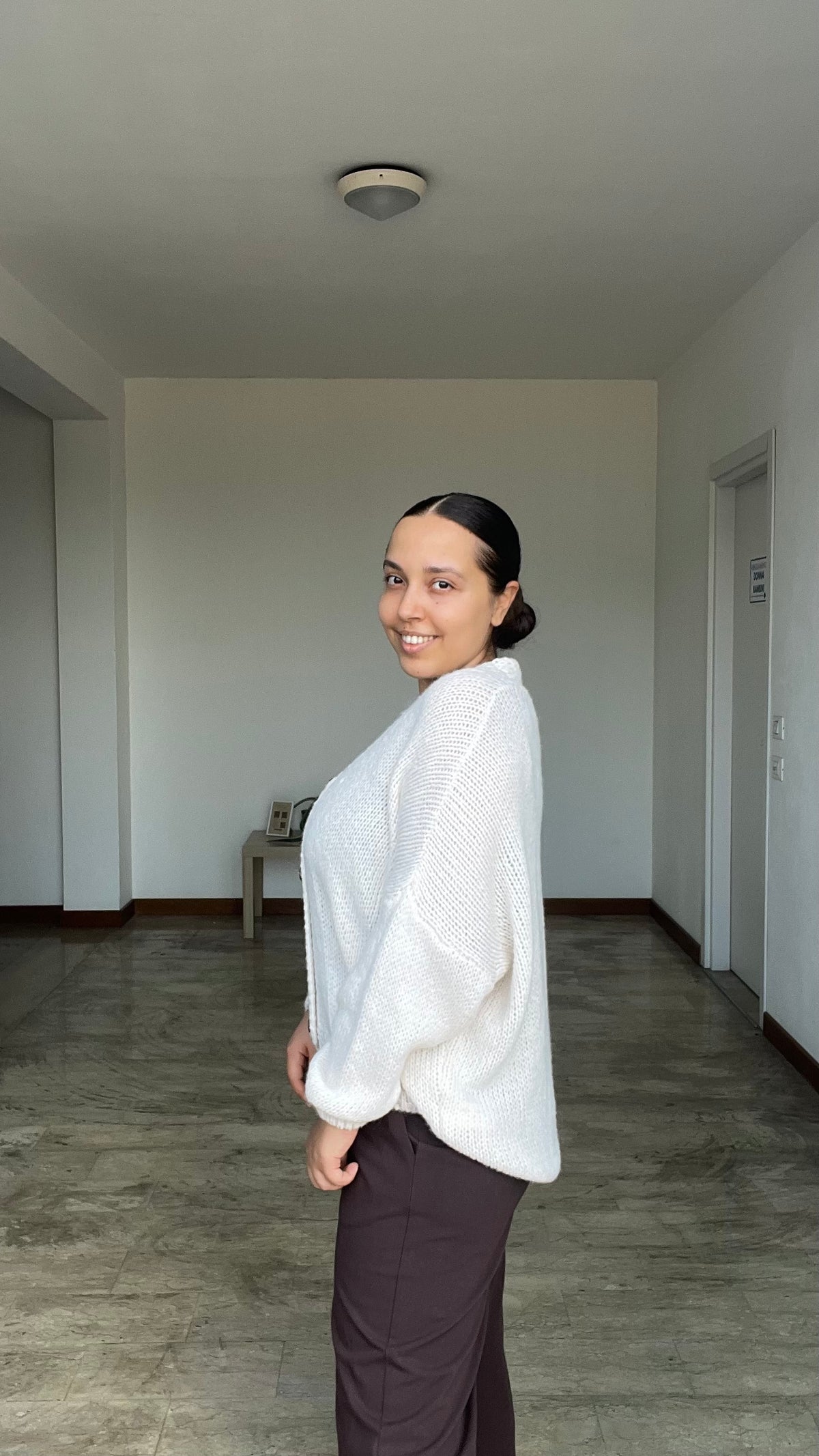 Cardigan 4 bottoni panna