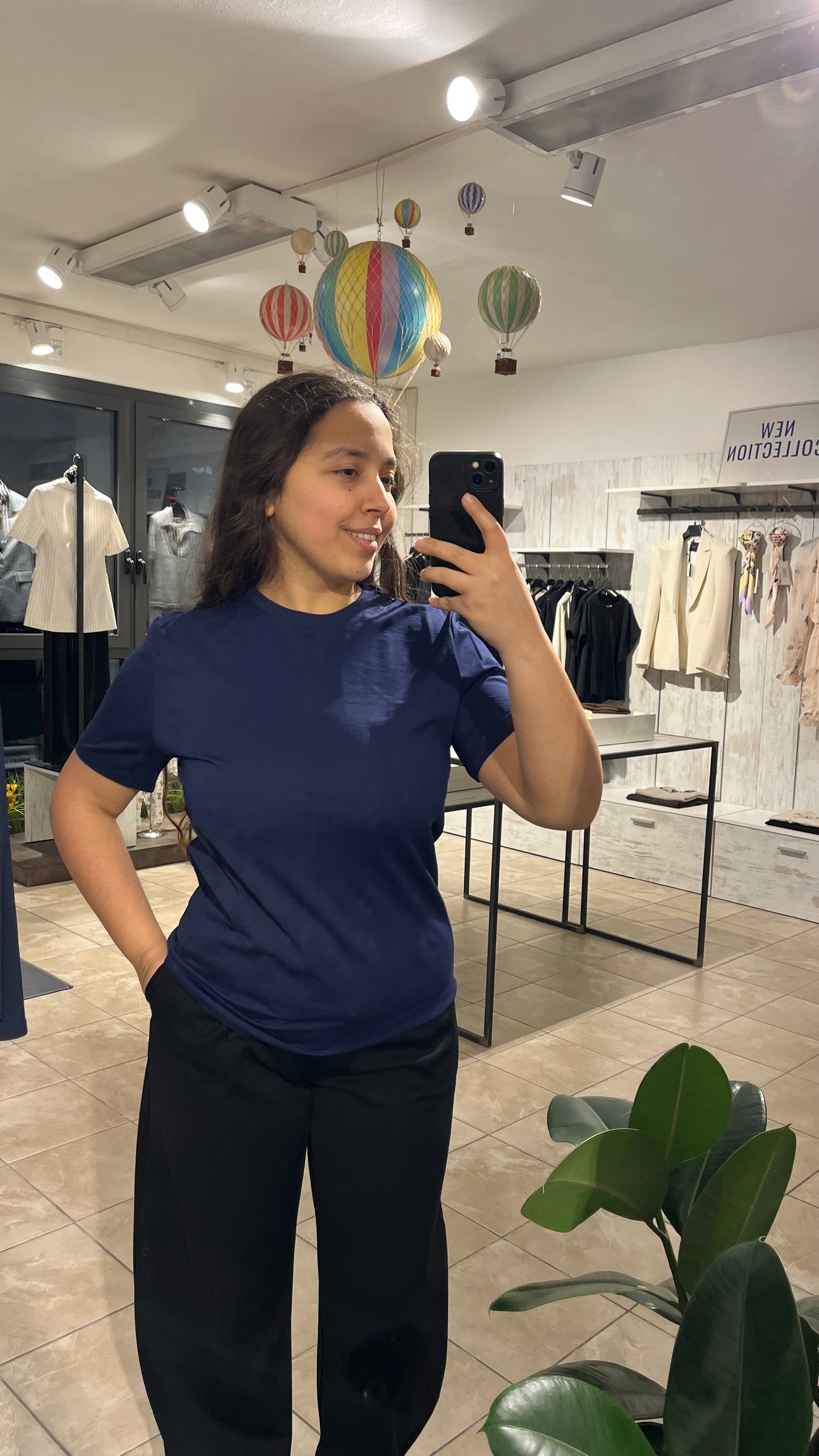 T-shirt basica blu in 100% cotone - Lumina