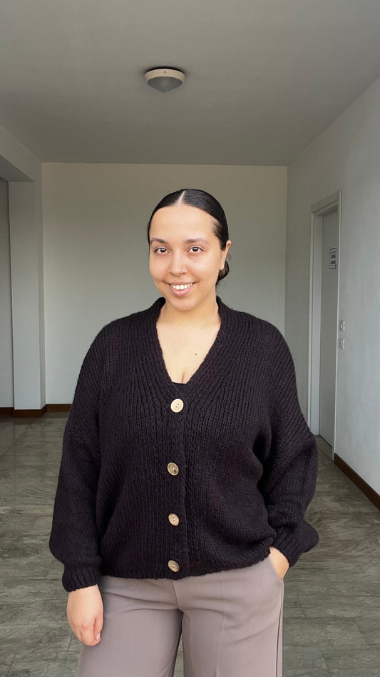 Cardigan 4 bottoni marrone