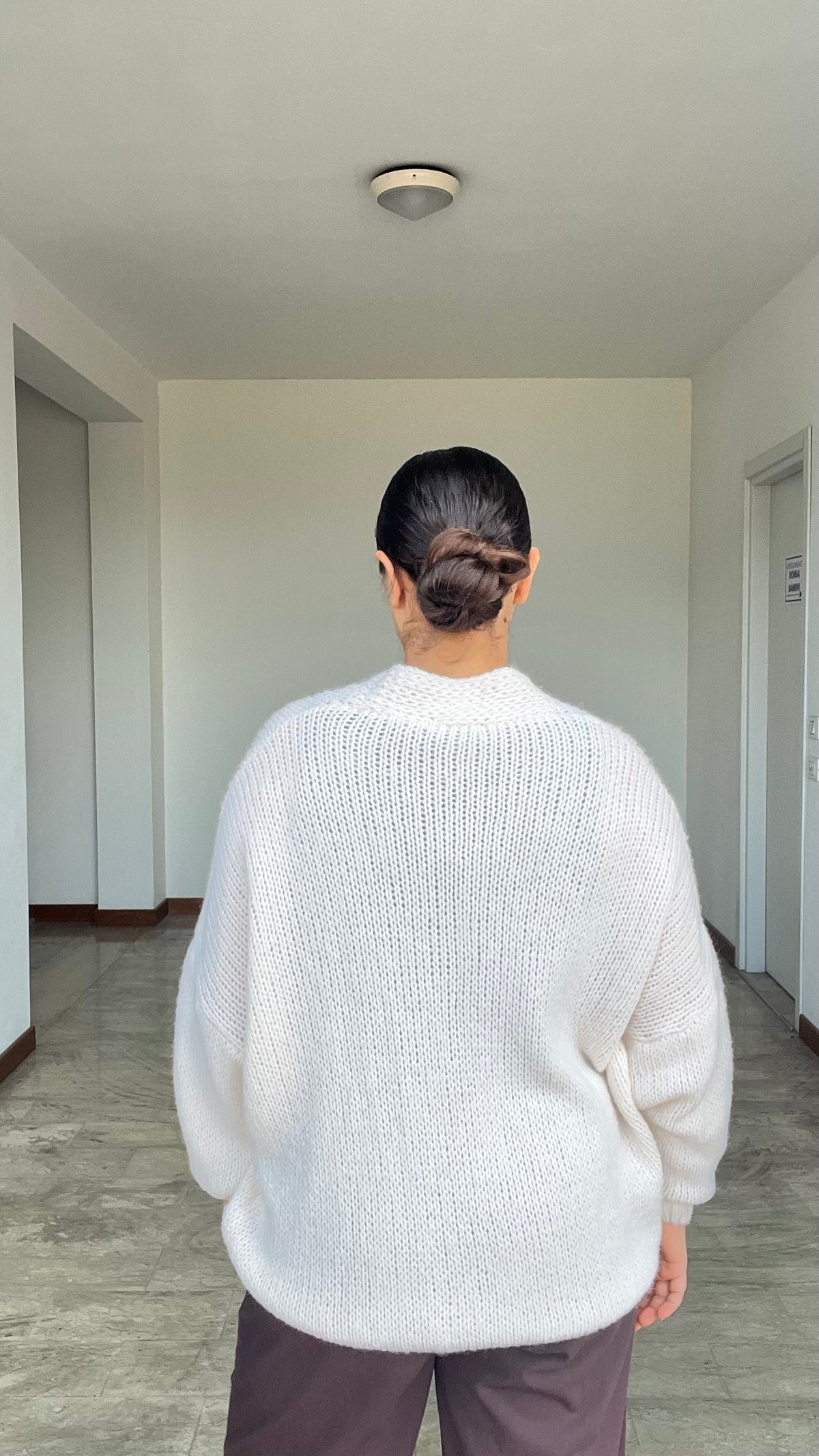Cardigan 4 bottoni panna