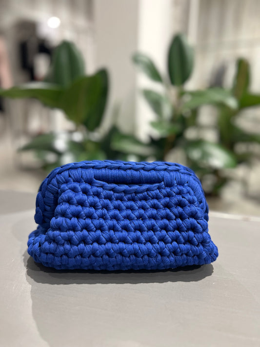 Borsa clutch bag fatta a mano blu elettrico - Global Riouch