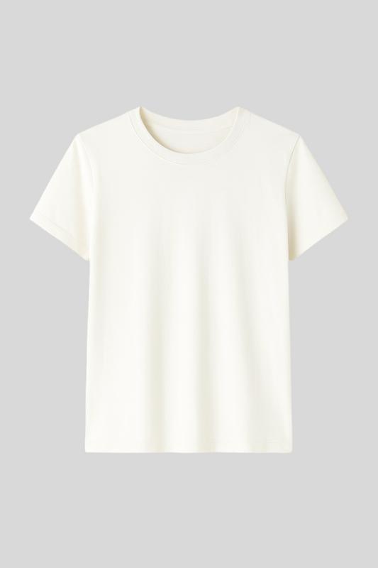 T-shirt basica bianca in 100% cotone - Lumina