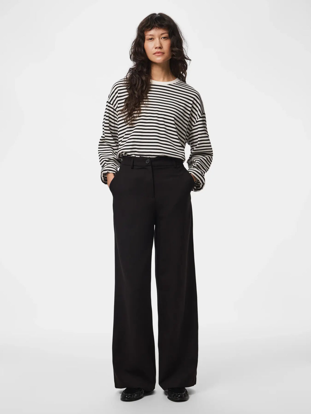Pantalone palazzo Kamil nero - Pieces
