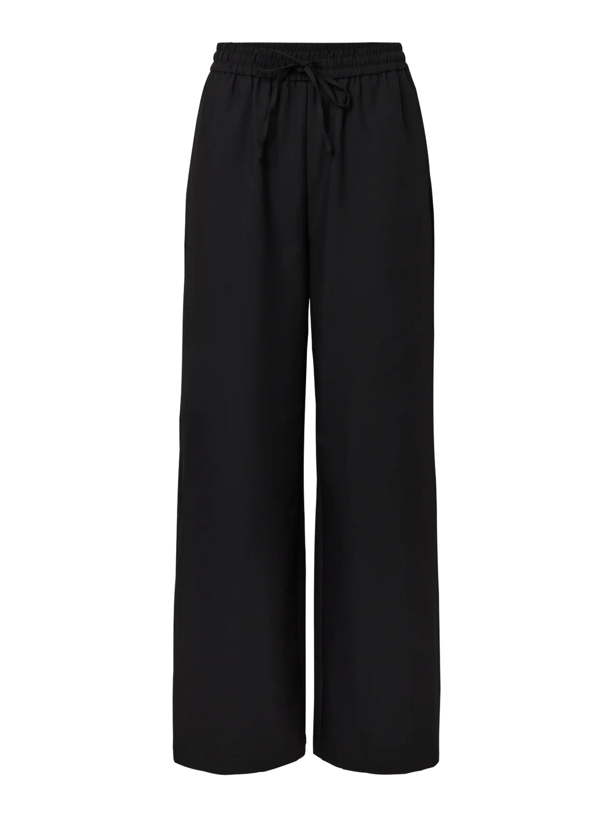 Pantaloni palazzo nero con coulisse Bosella - Pieces