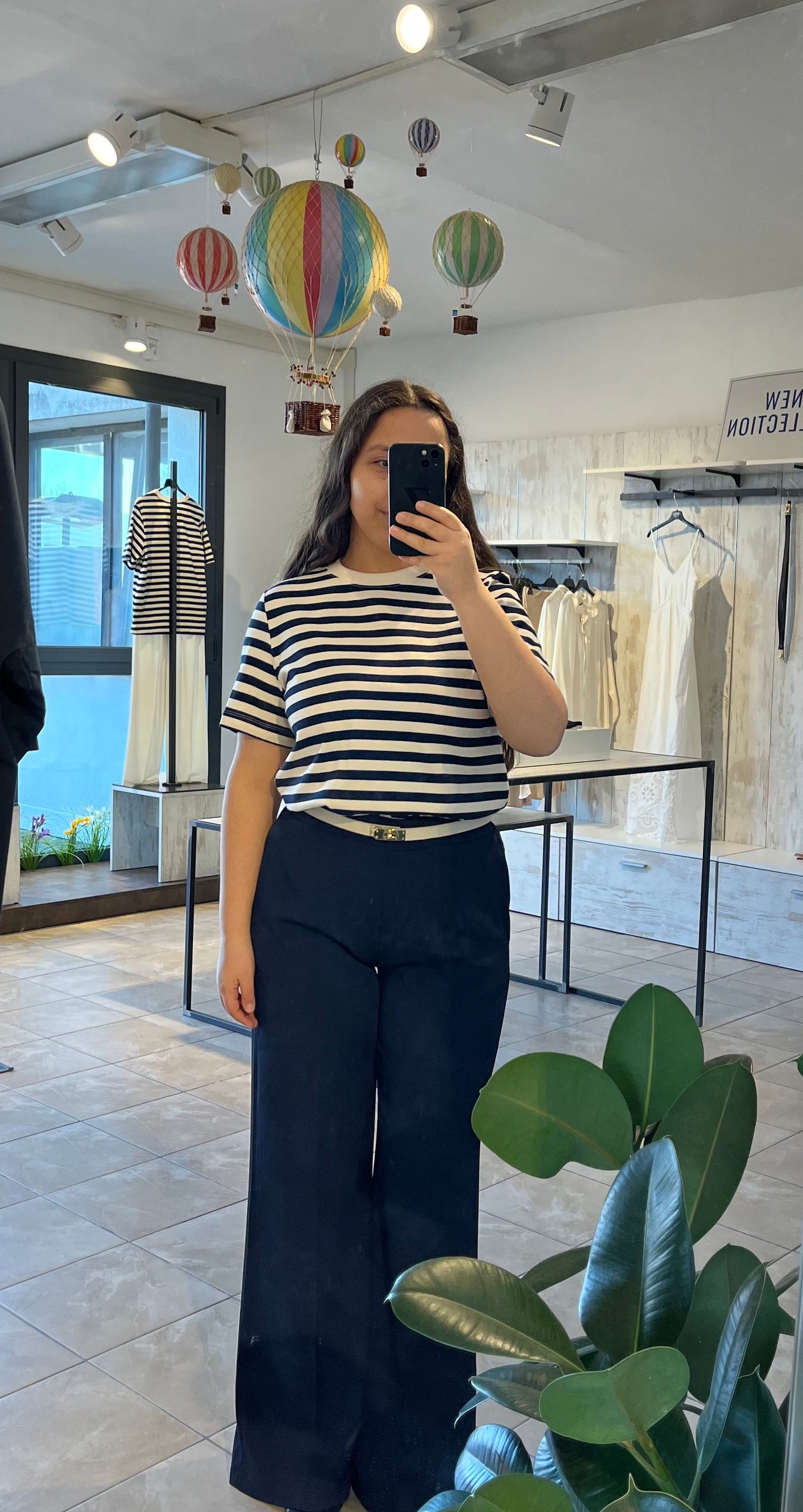 T-shirt a righe orizzontali in cotone - Lumina