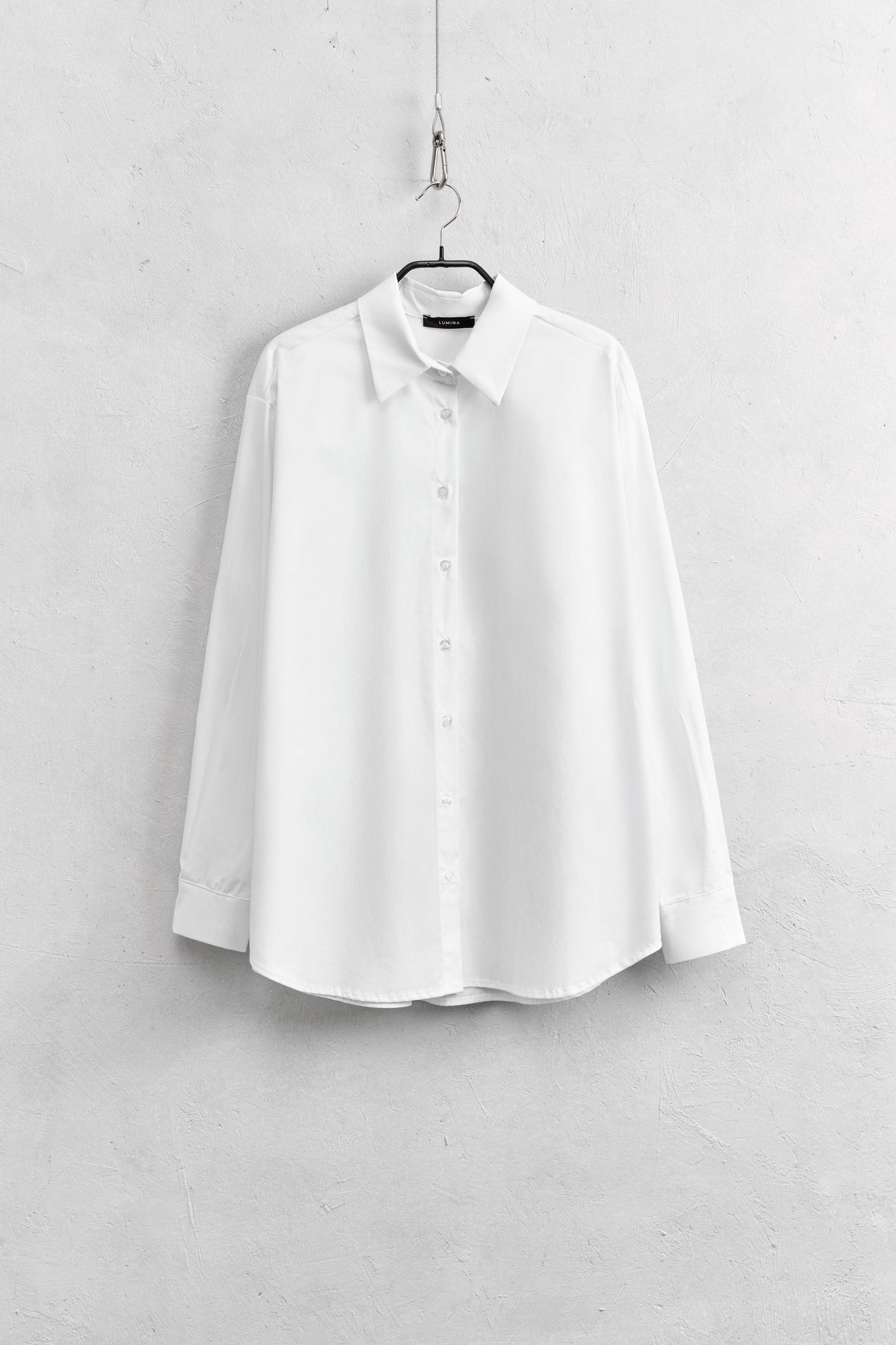 Camicia over bianca in cotone - Lumina