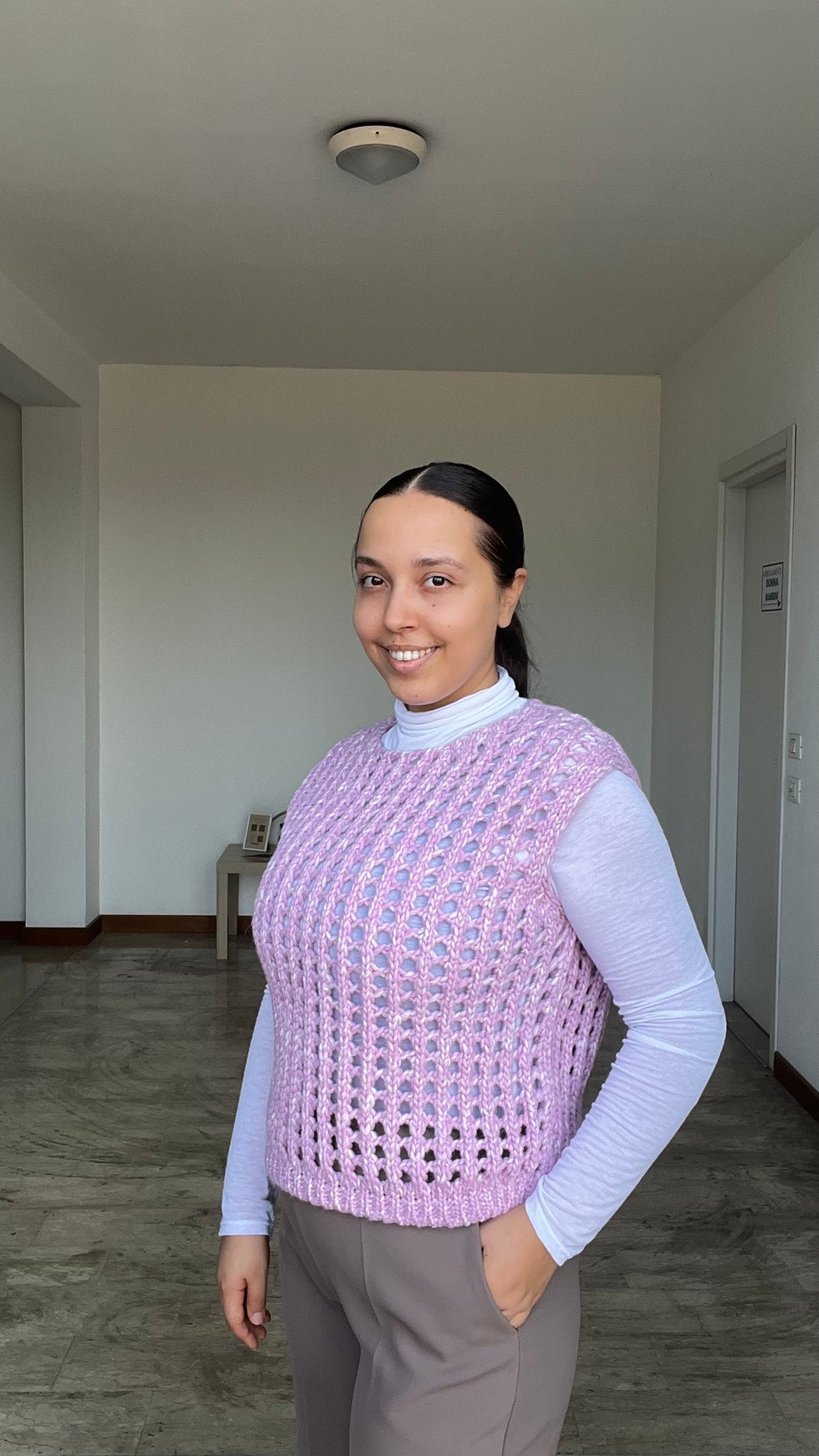 Gilet Oxford rosa