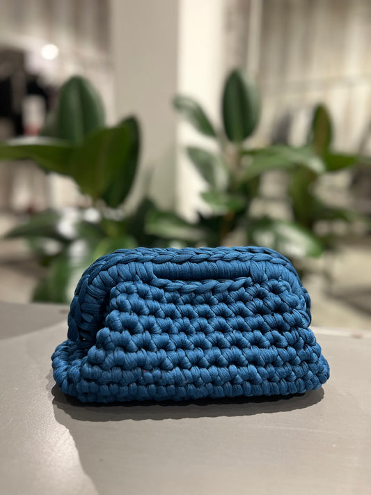 Borsa clutch bag fatta a mano ottanio - Global Riouch