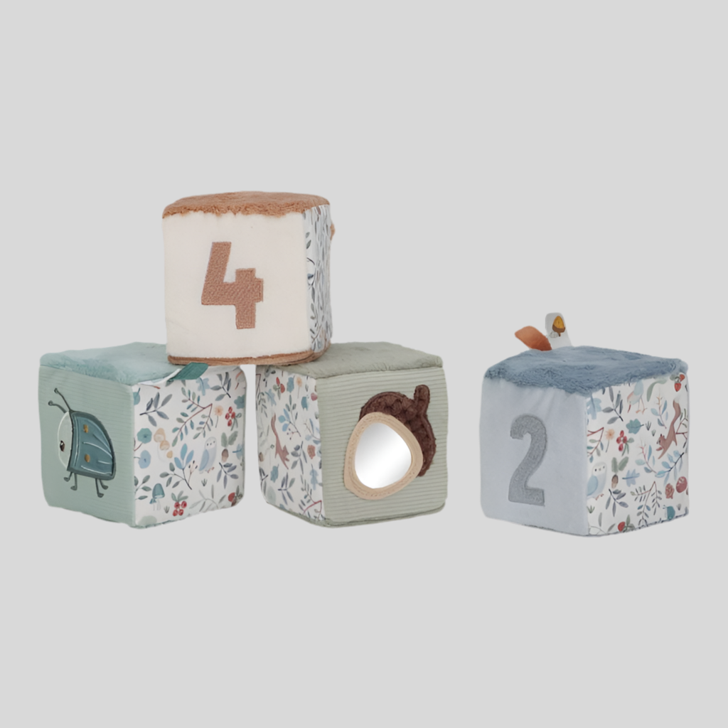 Set di 4 cubi morbidi Forest Friends- Little Dutch