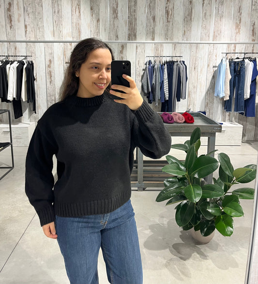 Maglione girocollo nero - Lumina