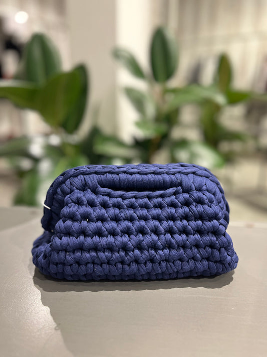 Borsa clutch bag fatta a mano blu navy - Global Riouch