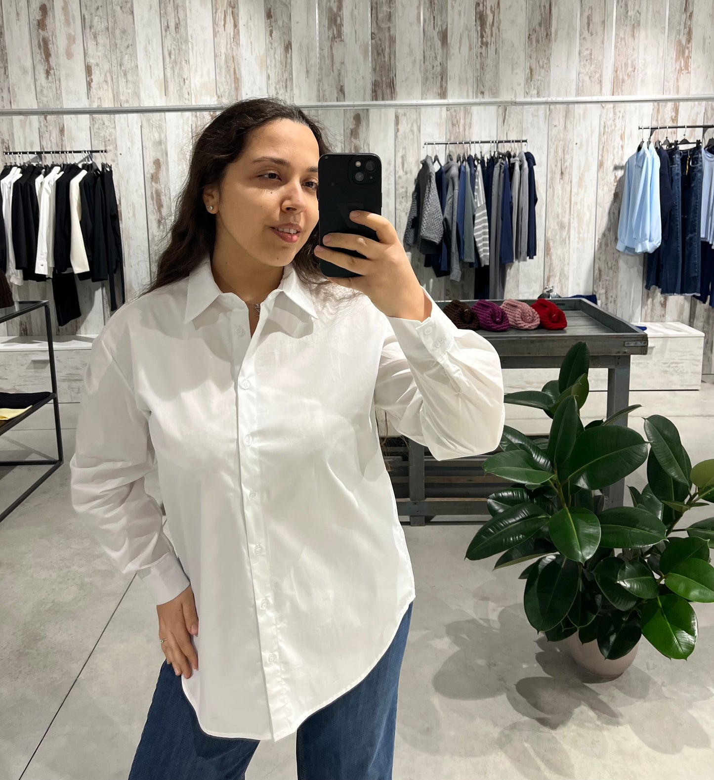 Camicia over bianca in cotone - Lumina
