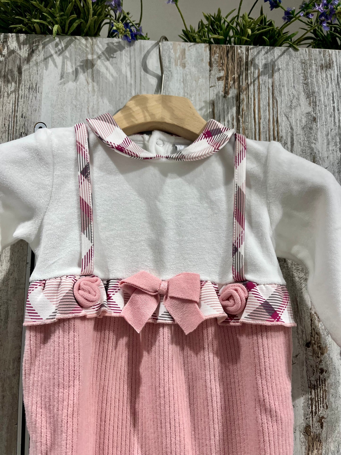 Tutina rosa antico in ciniglia - Pastello