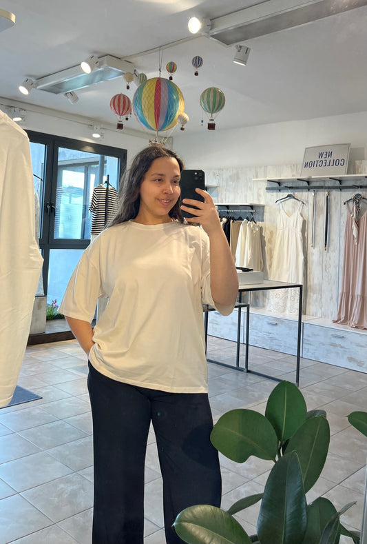 T-shirt curvy basica burro in cotone - Altamira Milano