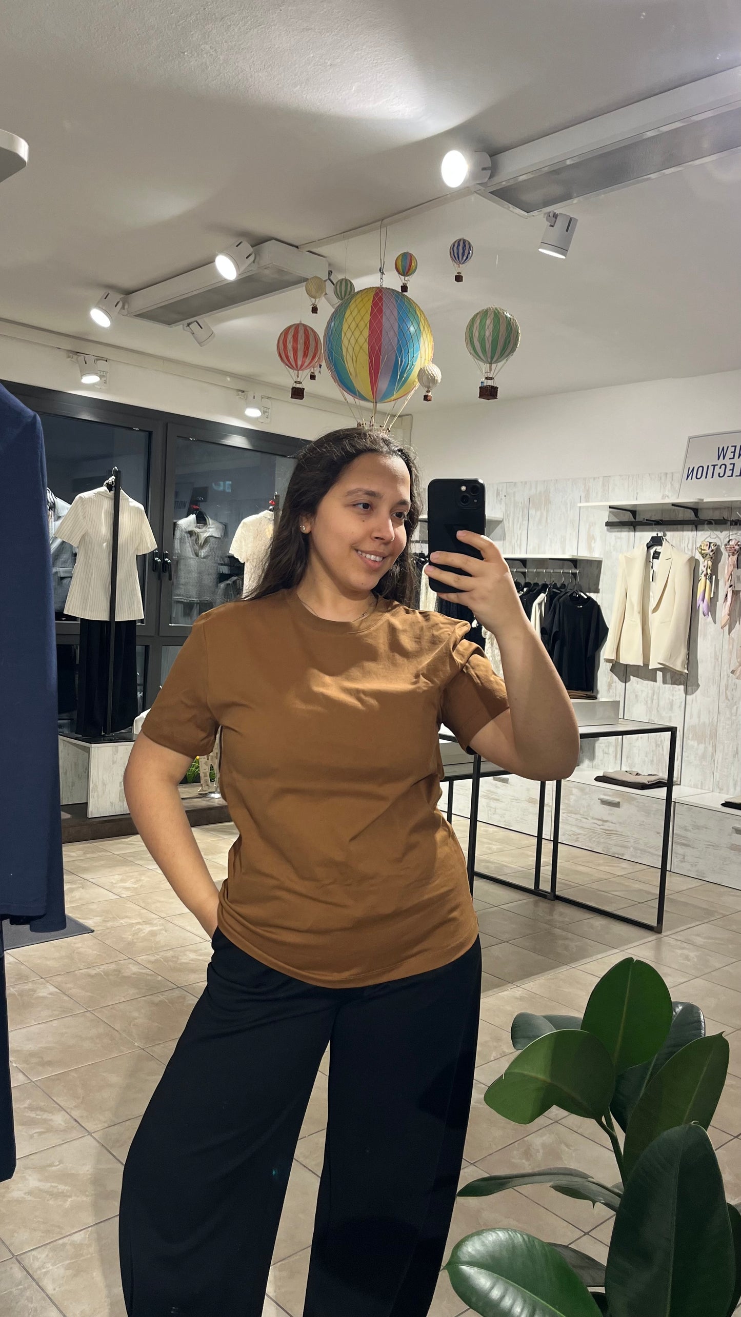 T-shirt basica tabacco in 100% cotone - Lumina