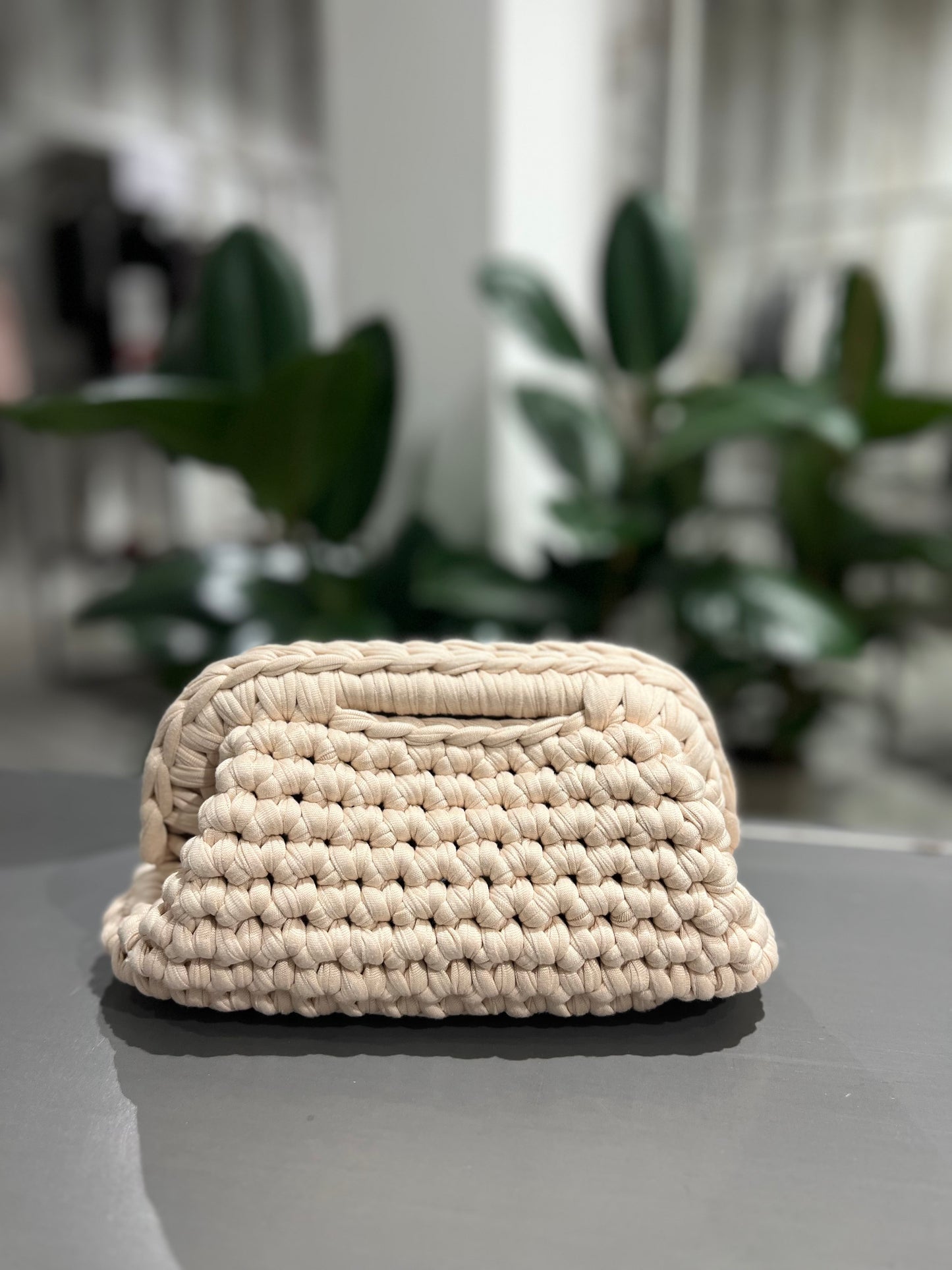 Borsa clutch bag fatta a mano beige - Global Riouch