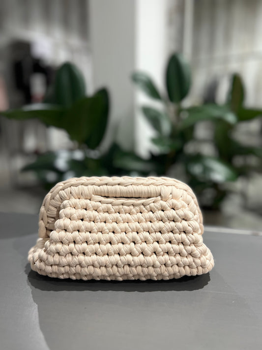 Borsa clutch bag fatta a mano beige - Global Riouch