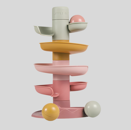 Scivolo a spirale con palline rosa Fairy Garden- Little Dutch