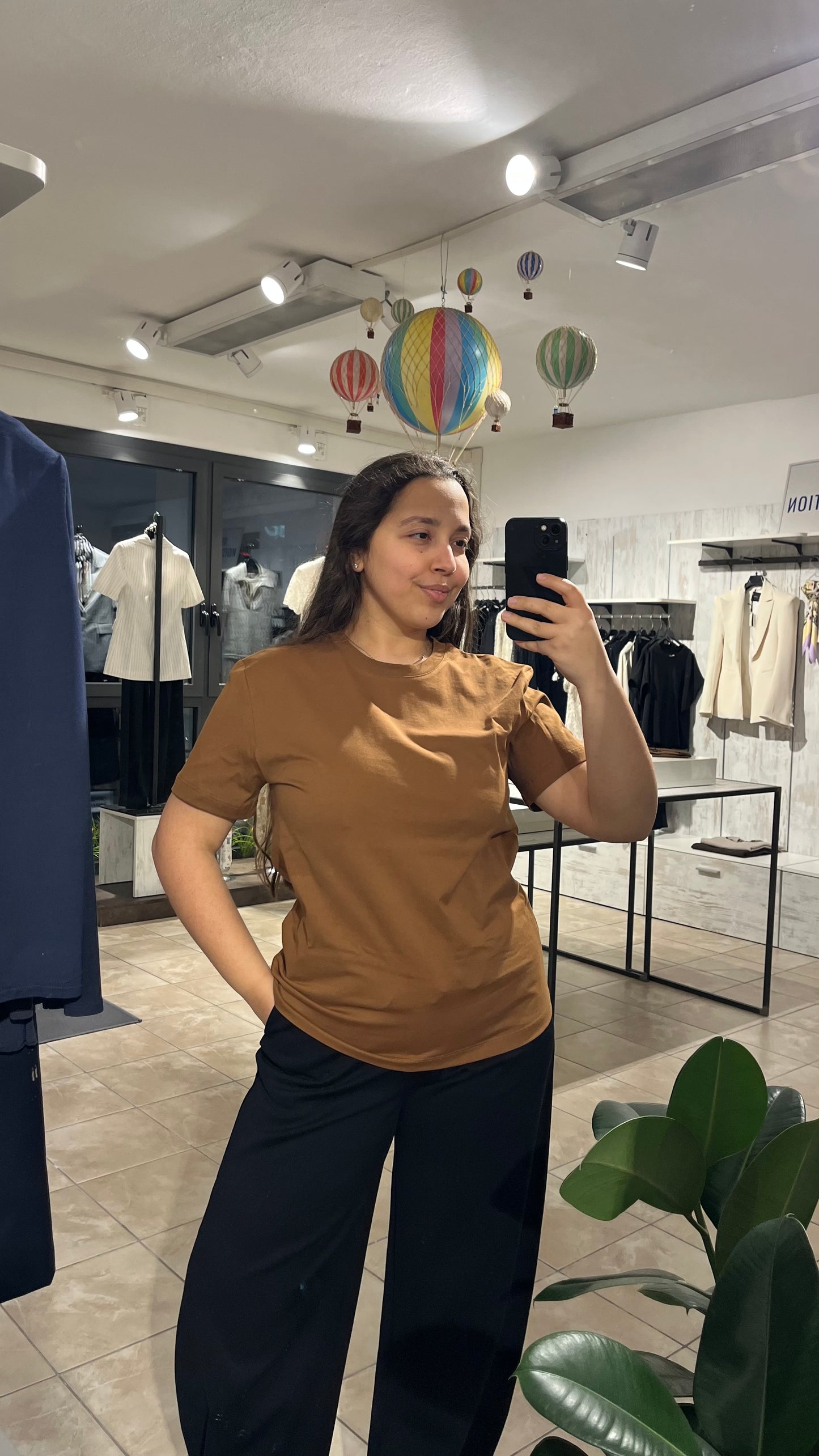 T-shirt basica tabacco in 100% cotone - Lumina