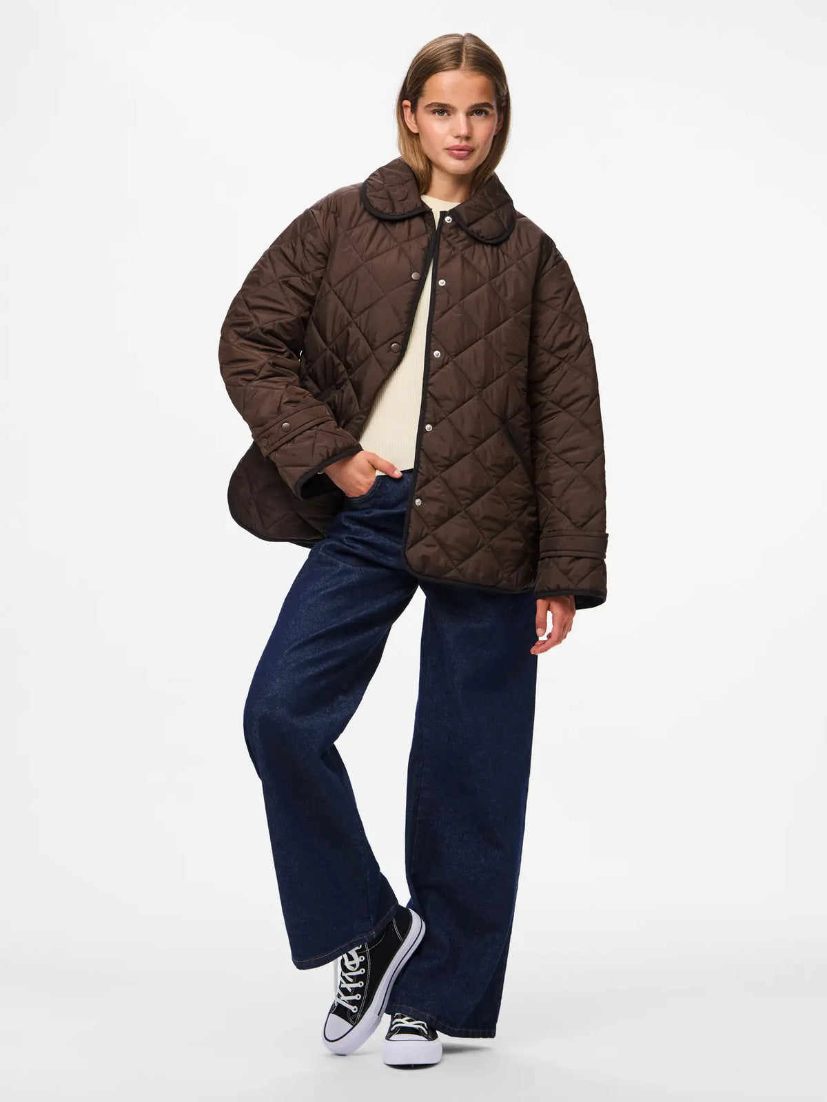 Piumino trapuntato marrone Emily - Pieces