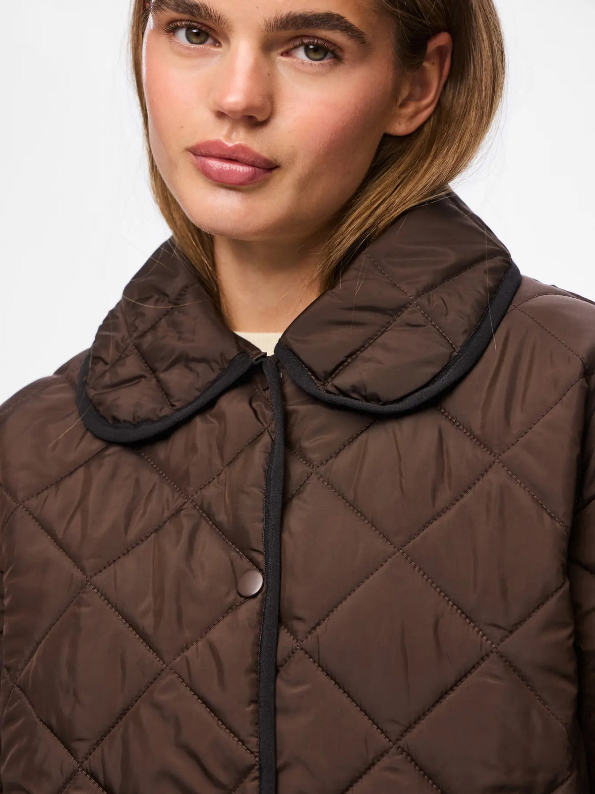 Piumino trapuntato marrone Emily - Pieces