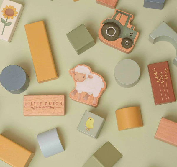 Cubetti da costruzione Little Farm - Little Dutch