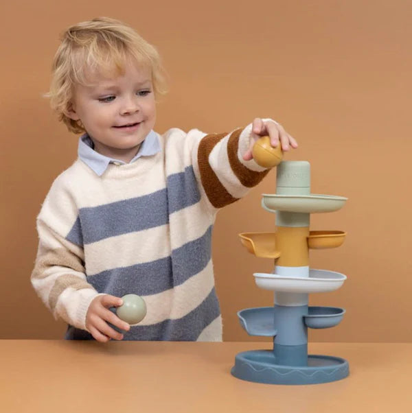 Scivolo a spirale con palline blu Forest Friends - Little Dutch