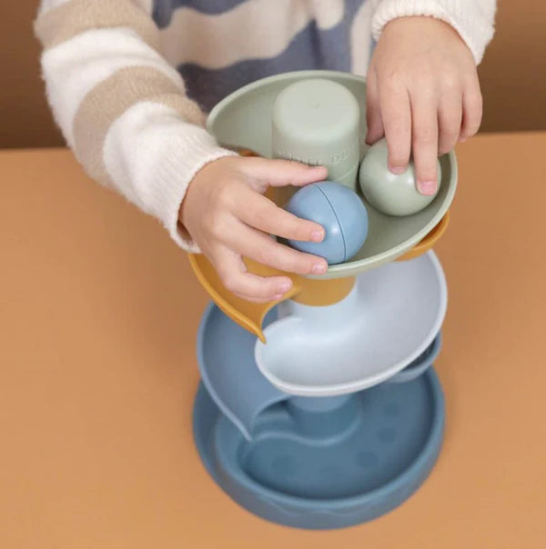 Scivolo a spirale con palline blu Forest Friends - Little Dutch