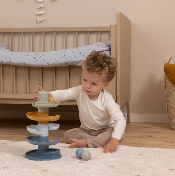 Scivolo a spirale con palline blu Forest Friends - Little Dutch