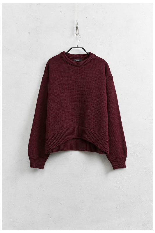 Maglione girocollo bordeaux - Lumina